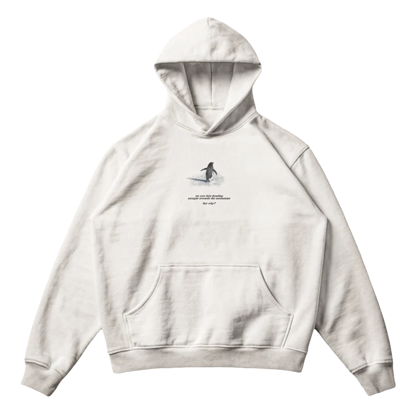 Lone Penguin "But Why" Oversized Hoodie