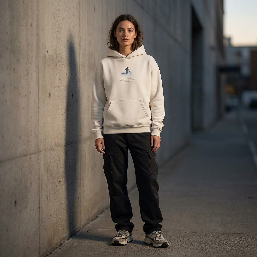 Lone Penguin "But Why" Oversized Hoodie