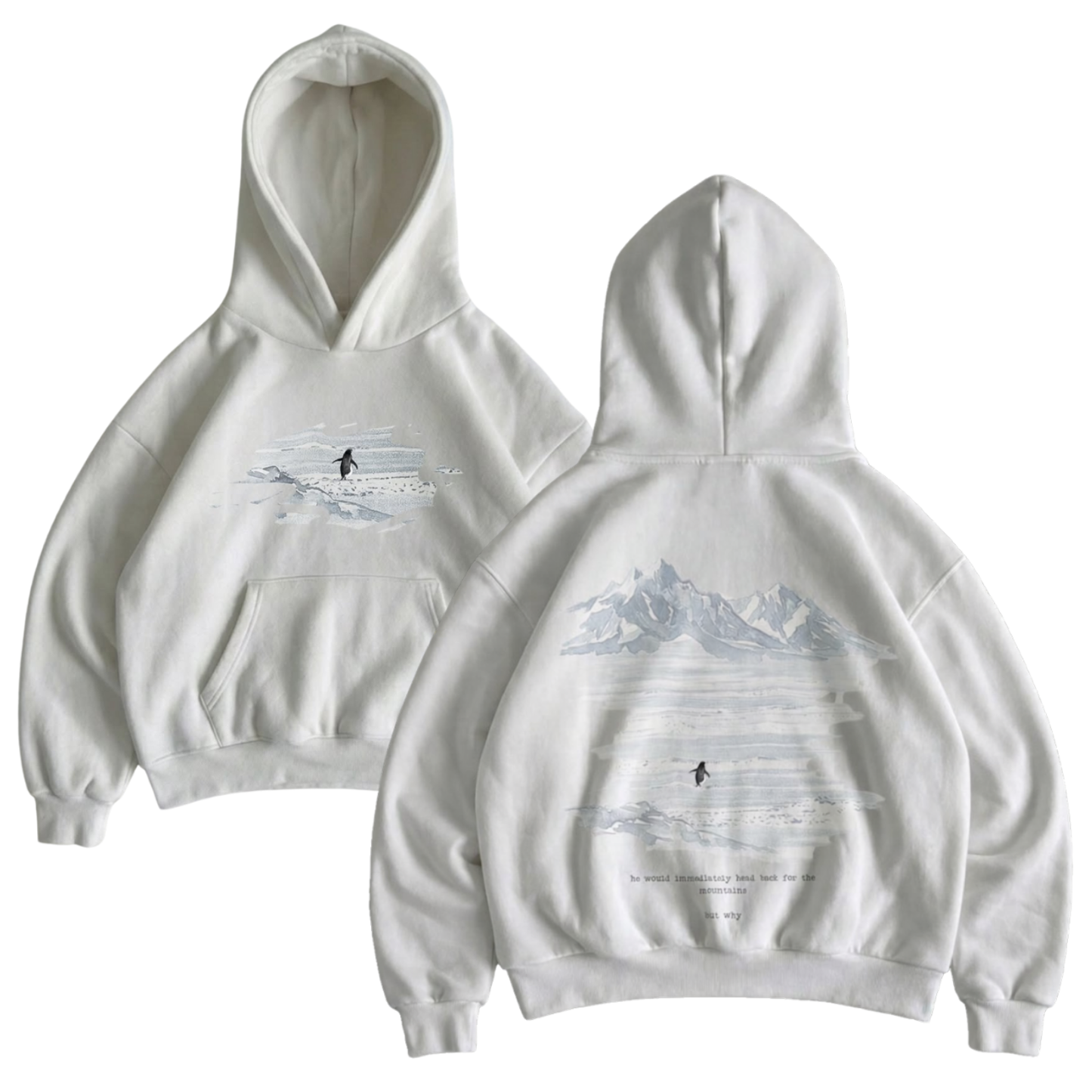 Lone Penguin "But Why" Oversized Hoodie