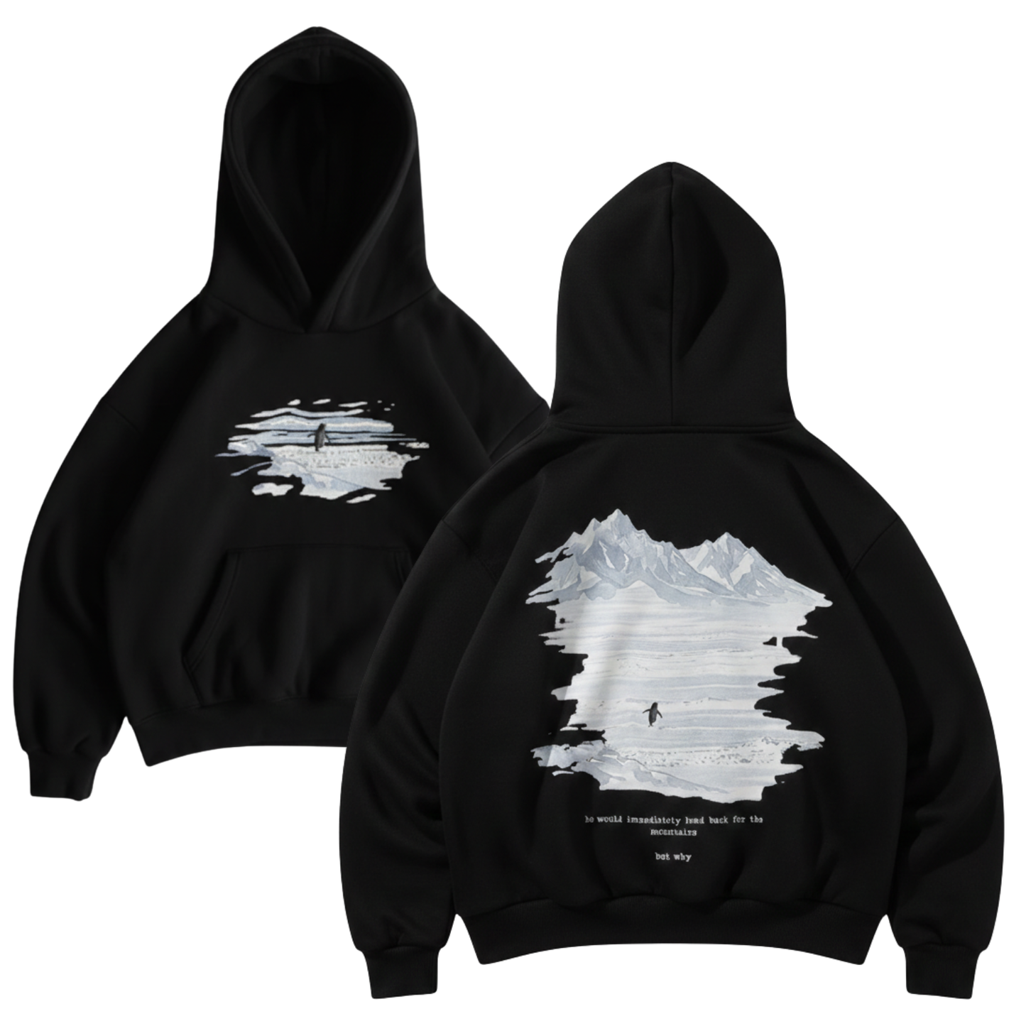 Lone Penguin "But Why" Oversized Hoodie