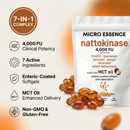 Nattokinase 4,000 FU - 7-in-1 Heart & Blood Flow Complex