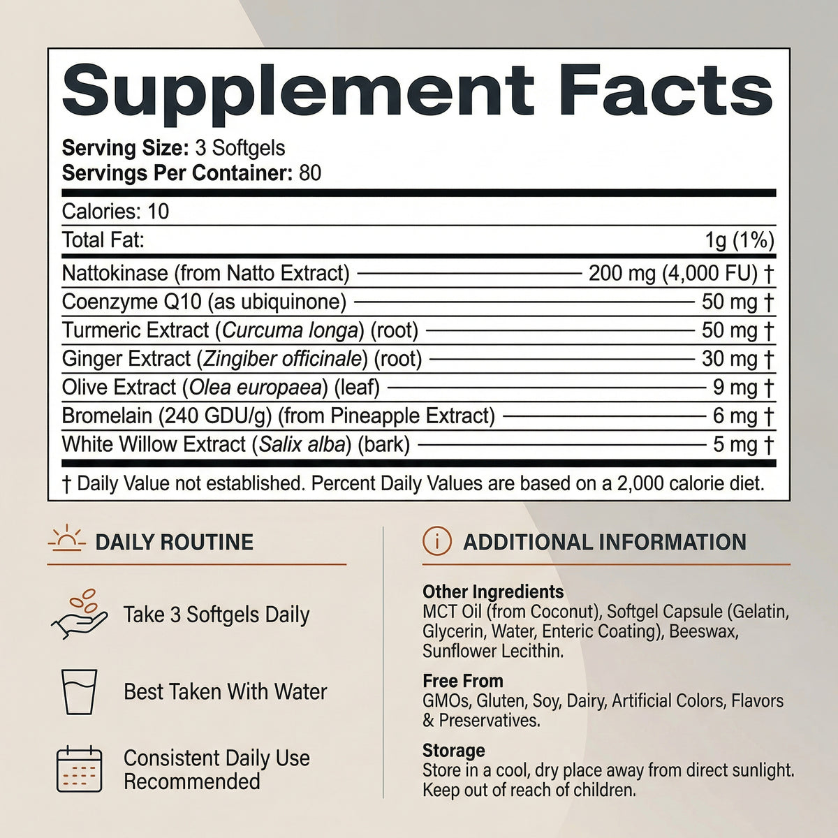 Nattokinase 4,000 FU - 7-in-1 Heart & Blood Flow Complex